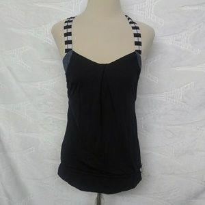 Lululemon Athletica Black White Striped Top